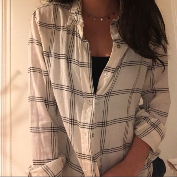 H&M Tops - Plaid Cotton Button Down | Sz 2